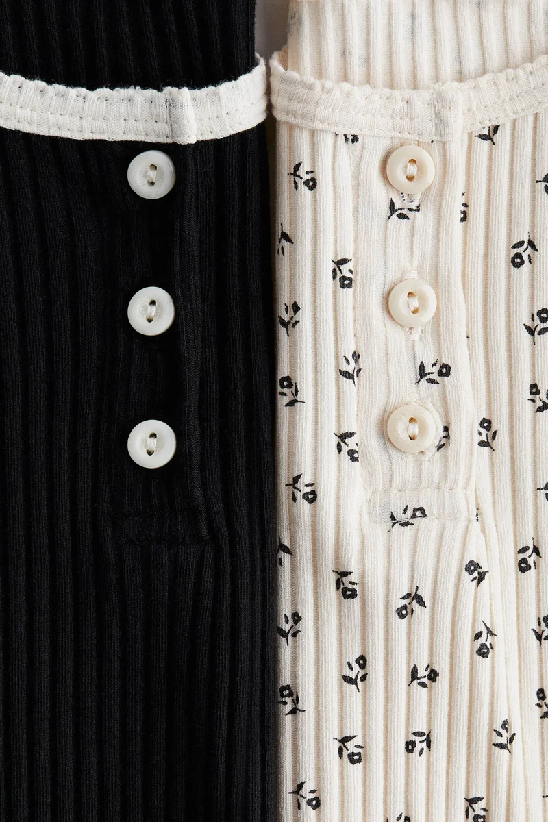 H&M 2-pack ribbed cotton tops